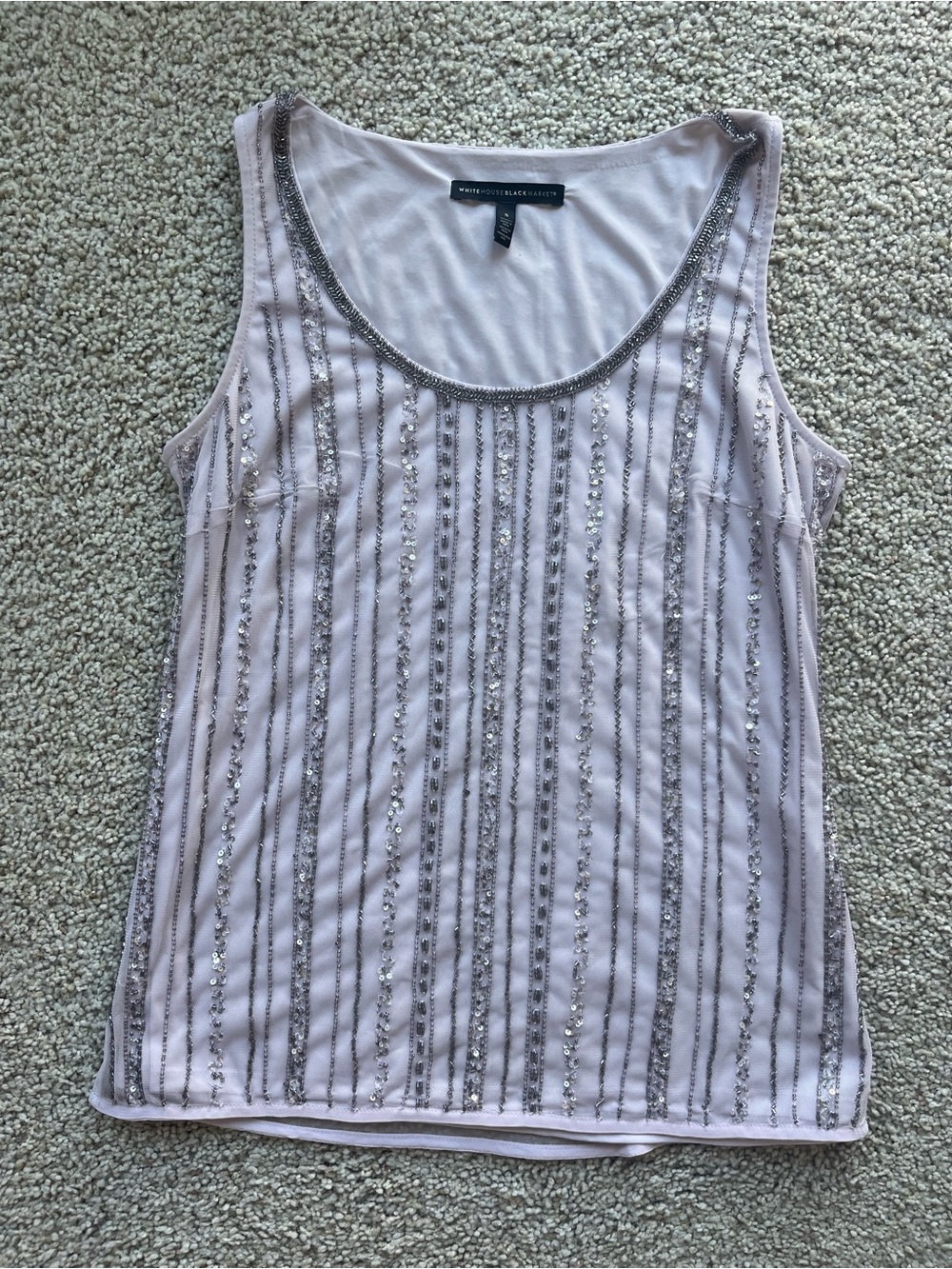 White House Black Market Embellished Scoop Neck Tank